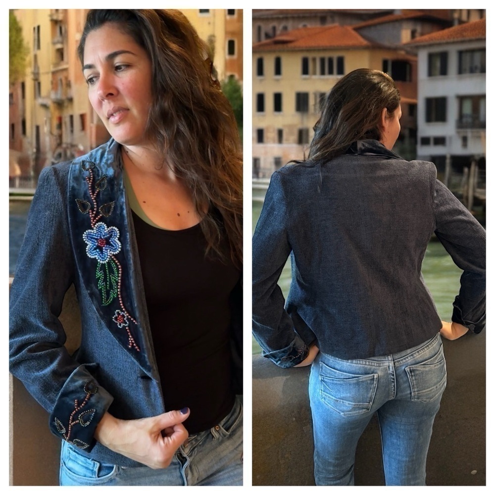 Double D Ranch highly adorned velvet trimmed jacket - Picture 6 of 16